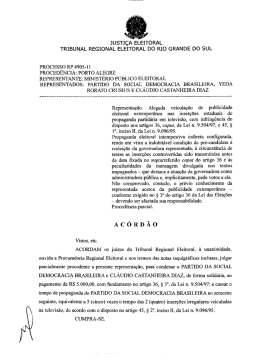 PROCESSO RP 4905-11 PROCEDÊNCIA: PORTO ALEGRE