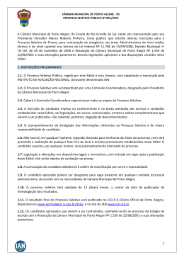 A C&acirc;mara Municipal de Porto Alegre, do Estado do Rio