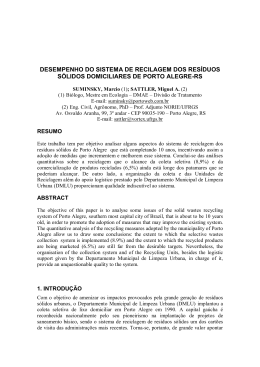 desempenho do sistema de reciclagem dos res&iacute;duos