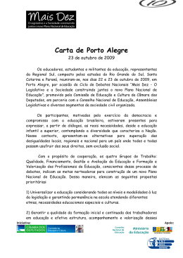 Carta de Porto Alegre - Câmara dos Deputados