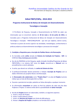 Edital PIBITI/CNPq - 2014-2015