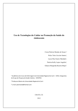 Uso de Tecnologias do Cuidar na Promo&ccedil;&atilde;o da Sa&uacute;de do