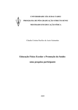 Educação Física Escolar e Promoção da Saúde: uma pesquisa