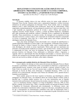 Refletindo o conceito de saude implicito nas abordagens