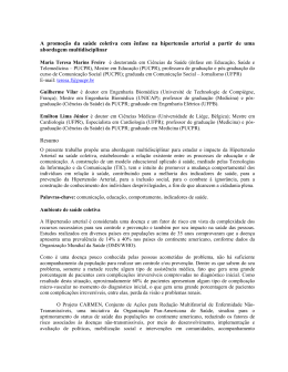 A promo&ccedil;&atilde;o da sa&uacute;de coletiva com &ecirc;nfase na hipertens&atilde;o arterial a