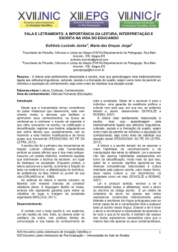 A IMPORT&Acirc;NCIA DA LEITURA, INTERPRETA&Ccedil;&Atilde;O E