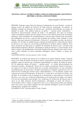 senten&ccedil;a penal condenat&oacute;ria como materialidade lingu&iacute;stico