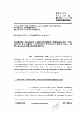 Recurso RVT - Prefeitura do Rio Grande