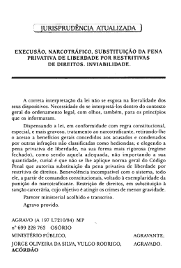 Execucao. Narcotrafico. Substituicao da pena privada de