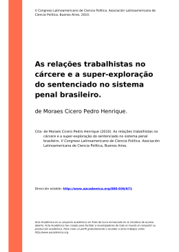 As rela&ccedil;&otilde;es trabalhistas no c&aacute;rcere e a super