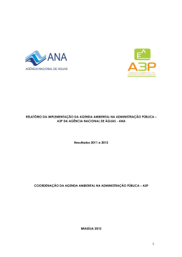 2011 e 2012 - Agenda Ambiental na Administração Pública