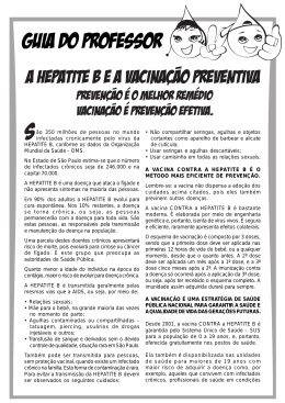 Guia do Professor - Hepatite B - Prefeitura de São Paulo