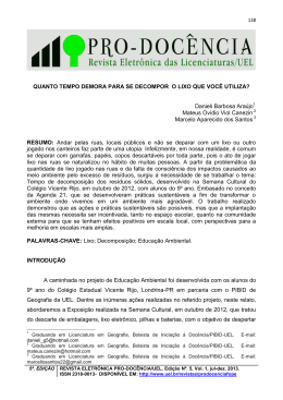 QUANTO TEMPO DEMORA PARA SE DECOMPOR O LIXO