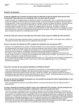 1.6 - PERGUNTAS FREQUENTES DA PLATAFORMA BRASIL