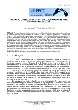 valida&ccedil;&atilde;o do processo de esteriliza&ccedil;&atilde;o de papel grau