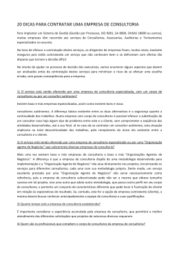 20 dicas para contratar uma empresa de consultoria