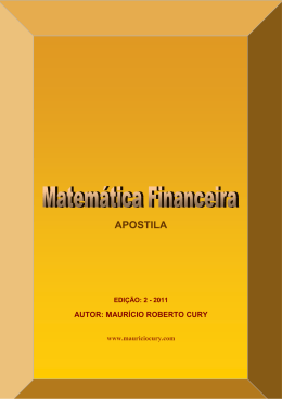 Apostila de Matem&aacute;tica Financeira - Edi&ccedil;&atilde;o 2011 - Sem