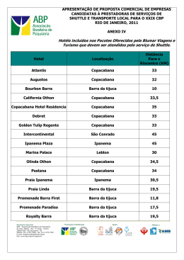 Hotéis incluídos nos Pacotes Oferecidos pela Blumar Viagens e