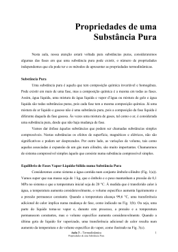 Propriedades de uma Subst&acirc;ncia Pura
