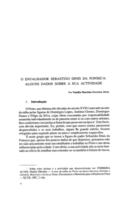 O ENTALHADOR SEBASTIÃO DINIS DA FONSECA: ALGUNS