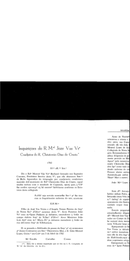 lnquiri&ccedil;oes do R. M&Ecirc;I Joze Vas Vra