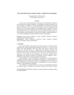 Para uma diacronia das orações causais e explicativas do