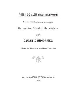 Vozes do al&eacute;m pelo telephone