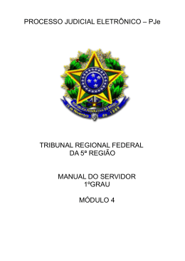 PROCESSO JUDICIAL ELETR&Ocirc;NICO - Tribunal Regional Federal