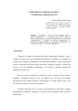 o princ&iacute;pio da verdade material no processo administrativo