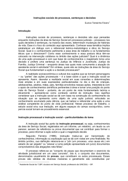 Instru&ccedil;&otilde;es sociais de processos, senten&ccedil;as e decis&otilde;es