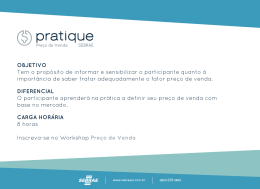 Pratique - Pre&ccedil;o de Venda