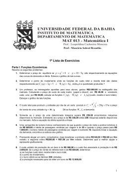 1a Lista - Departamento de Matem&aacute;tica - UFBA