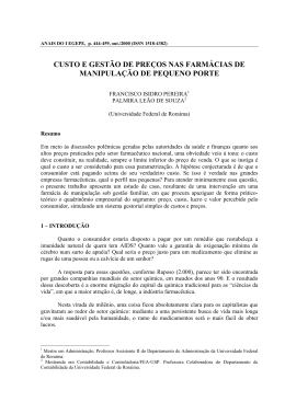 custo e gest&atilde;o de pre&ccedil;os nas farm&aacute;cias de manipula&ccedil;&atilde;o
