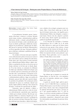 A fase interna da licita&ccedil;&atilde;o &ndash; Distin&ccedil;&otilde;es entre Projeto B&aacute;sico e Termo