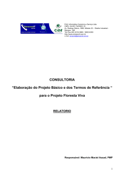 CONSULTORIA “Elaboração do Projeto Básico e dos Termos