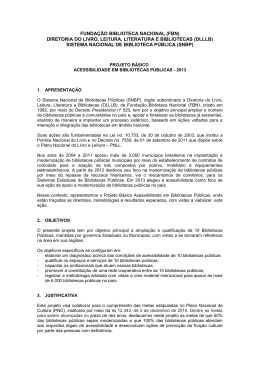 PROJETO BÁSICO - Sistema Nacional de Bibliotecas Públicas