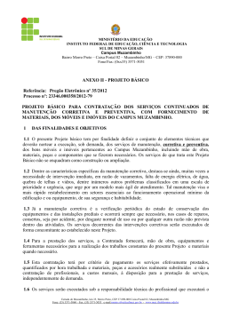 ANEXO II - PROJETO B&Aacute;SICO Refer&ecirc;ncia: Preg&atilde;o