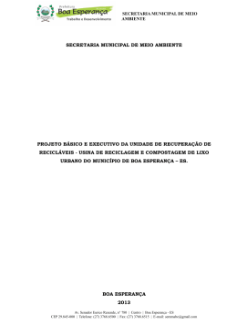 secretaria municipal de meio ambiente projeto b&aacute;sico e executivo