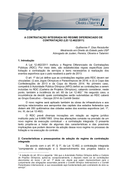 A CONTRATA&Ccedil;&Atilde;O INTEGRADA NO REGIME DIFERENCIADO DE