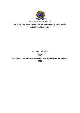 projeto b&aacute;sico do Pisa 2012