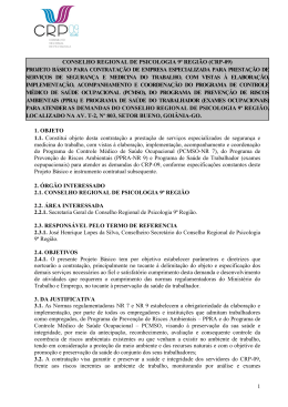 Projeto B&aacute;sico - Medicina e Seguran&ccedil;a do Trabalho em