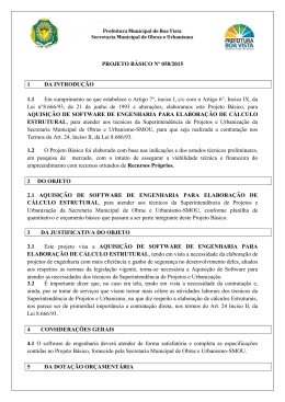 PROJETO B&Aacute;SICO N&ordm; 058/2015 1 DA INTRODU&Ccedil;&Atilde;O 1.1 Em