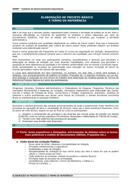 ELABORA&Ccedil;&Atilde;O DE PROJETO B&Aacute;SICO E TERMO DE REFER&Ecirc;NCIA