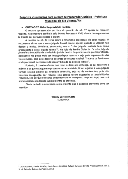 Resposta aos recursos para o cargo de Procurador Jurídico
