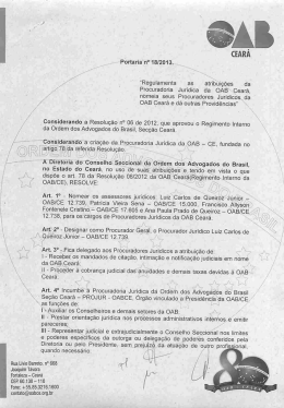 Portaria 18/2013 - OAB-CE &ndash; Ordem dos Advogados do Estado do