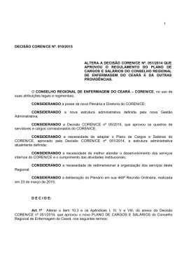 Decisão altera PCCS - Conselho Regional de Enfermagem do Ceará