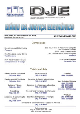 13 - Di&aacute;rio da Justi&ccedil;a Eletr&ocirc;nico - TJRR