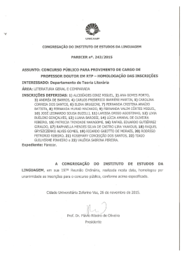 INSCRI&Ccedil;&otilde;ES DEFERIDAS