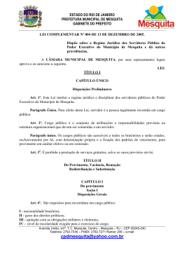 Lei Complementar n&ordm;004/05 - Estatuto dos Servidores de Mesquita
