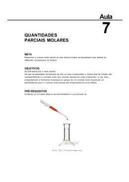 QUANTIDADES PARCIAIS MOLARES
